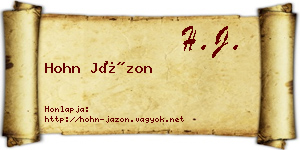 Hohn Jázon névjegykártya